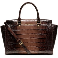 MICHAEL Michael Kors Large Selma Crocodile-Embossed Satchel